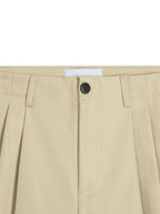 WIDE-LEG KHAKI SHORTS