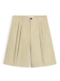 WIDE-LEG KHAKI SHORTS