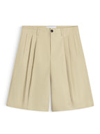 WIDE-LEG KHAKI SHORTS