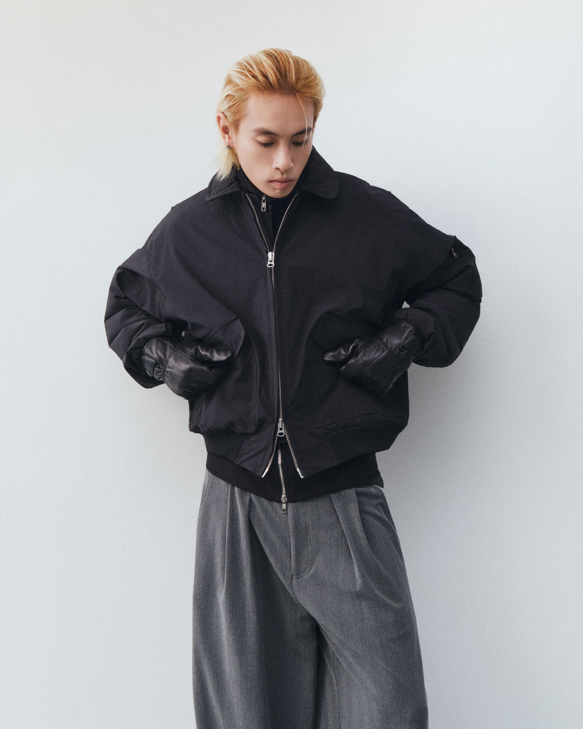 PILOT BOMBER JACKET - BLACK