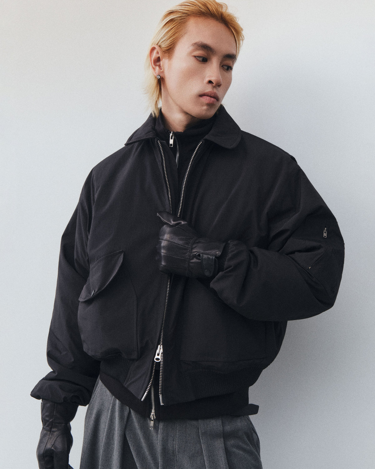 PILOT BOMBER JACKET - BLACK