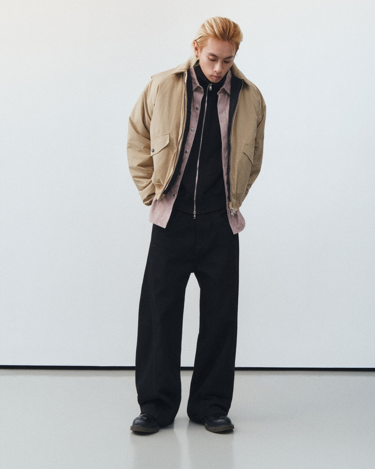 PILOT BOMBER JACKET - BEIGE