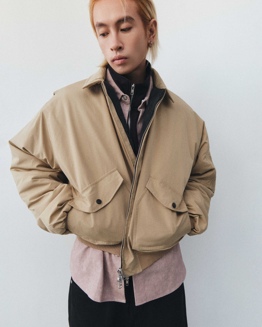 PILOT BOMBER JACKET - BEIGE
