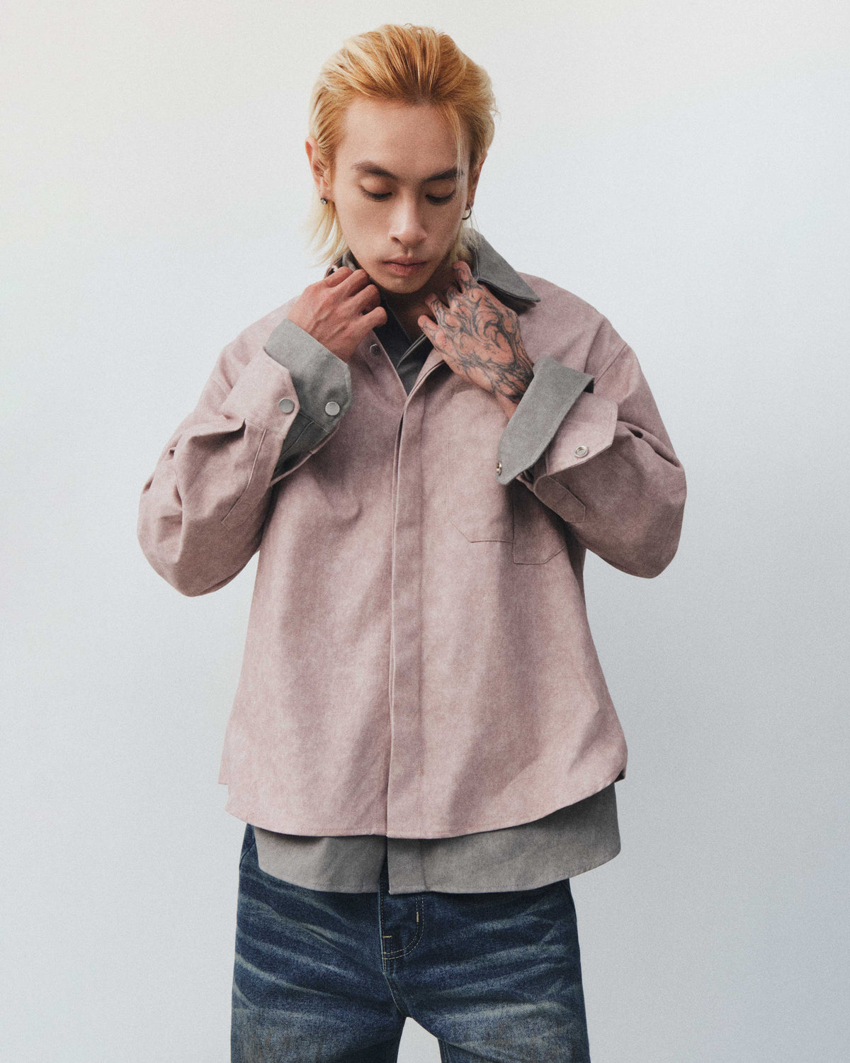 BLEACH EFFECT SHIRT V2 - PINK