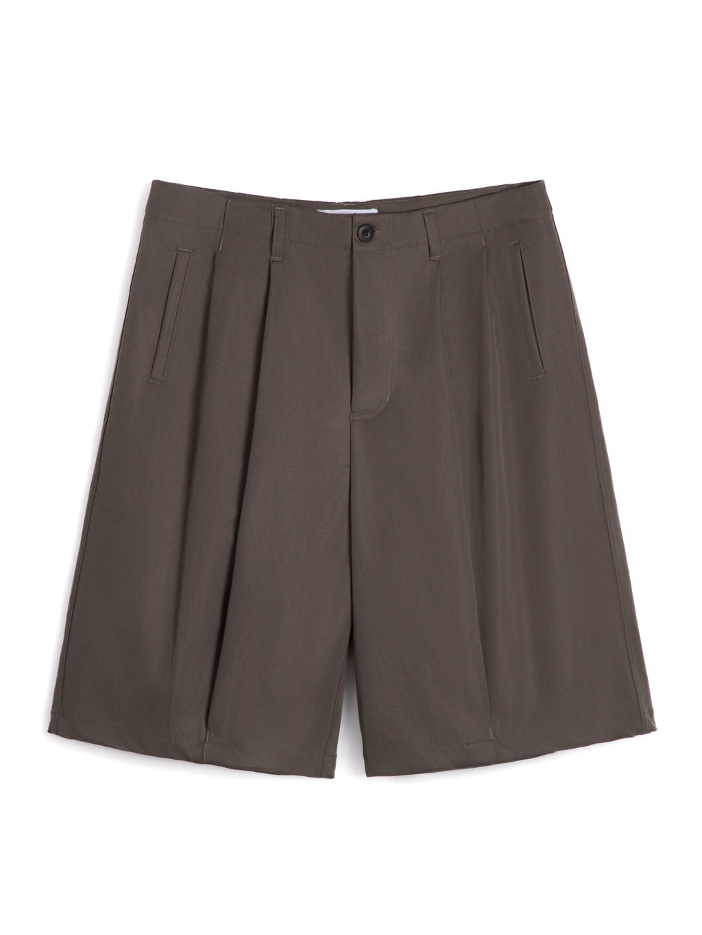 WIDE-LEG KHAKI SHORTS