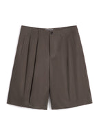 WIDE-LEG KHAKI SHORTS