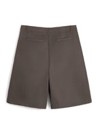 WIDE-LEG KHAKI SHORTS