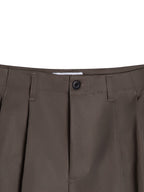 WIDE-LEG KHAKI SHORTS