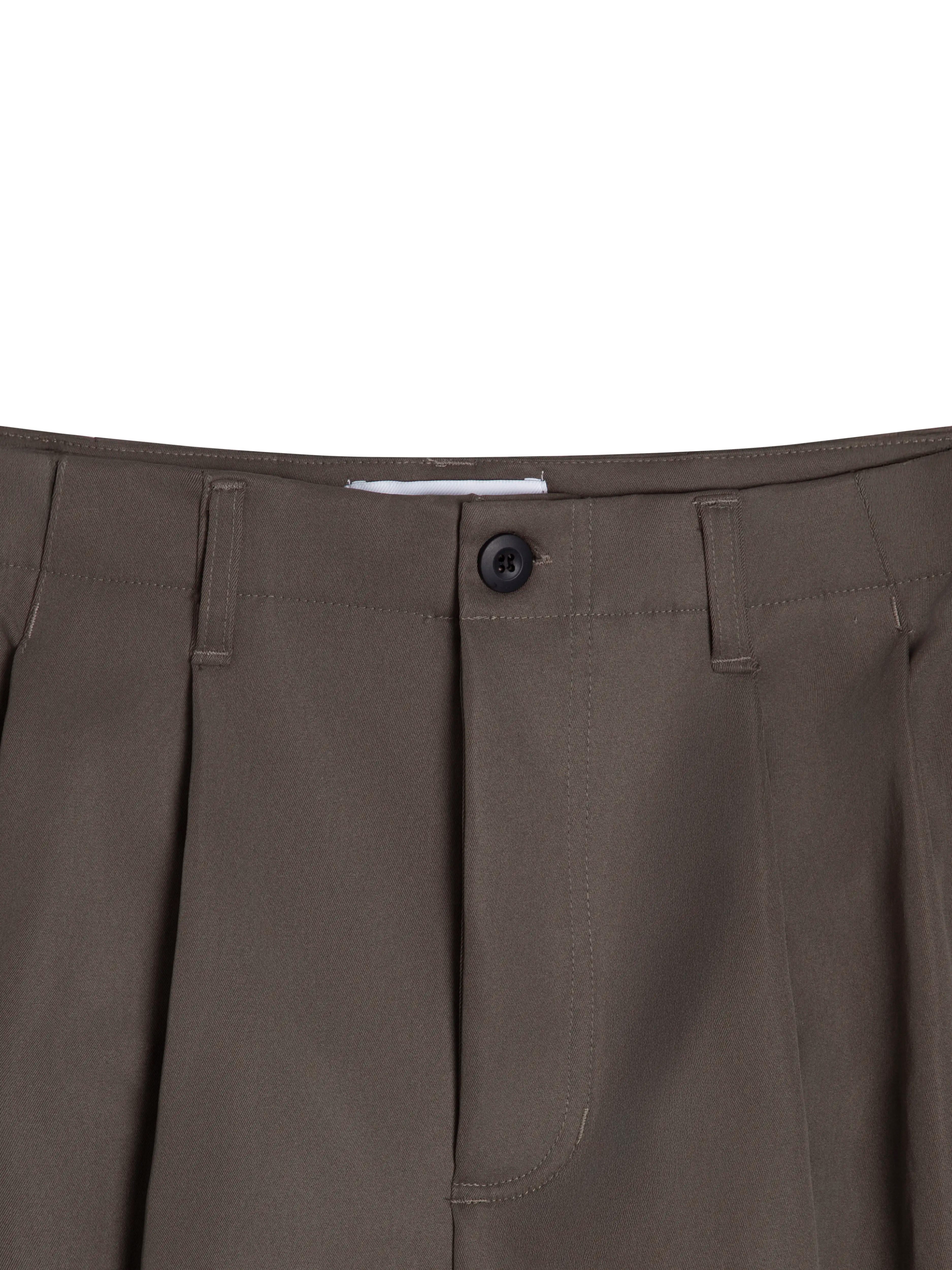 WIDE-LEG KHAKI SHORTS