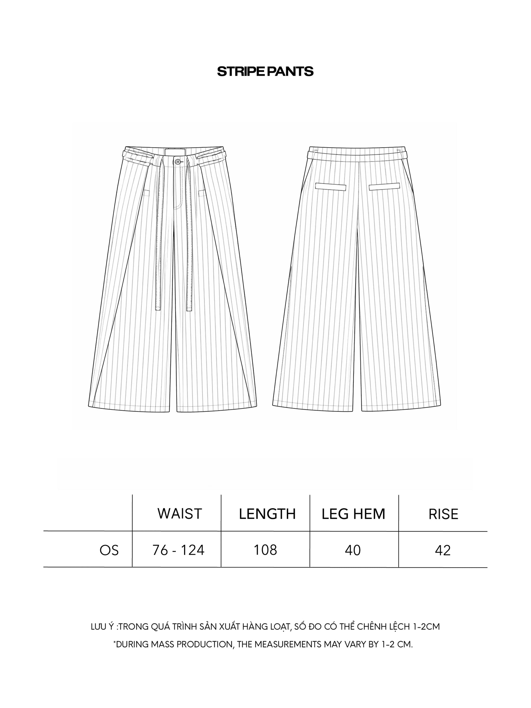 VEIL T-SHIRT size chart