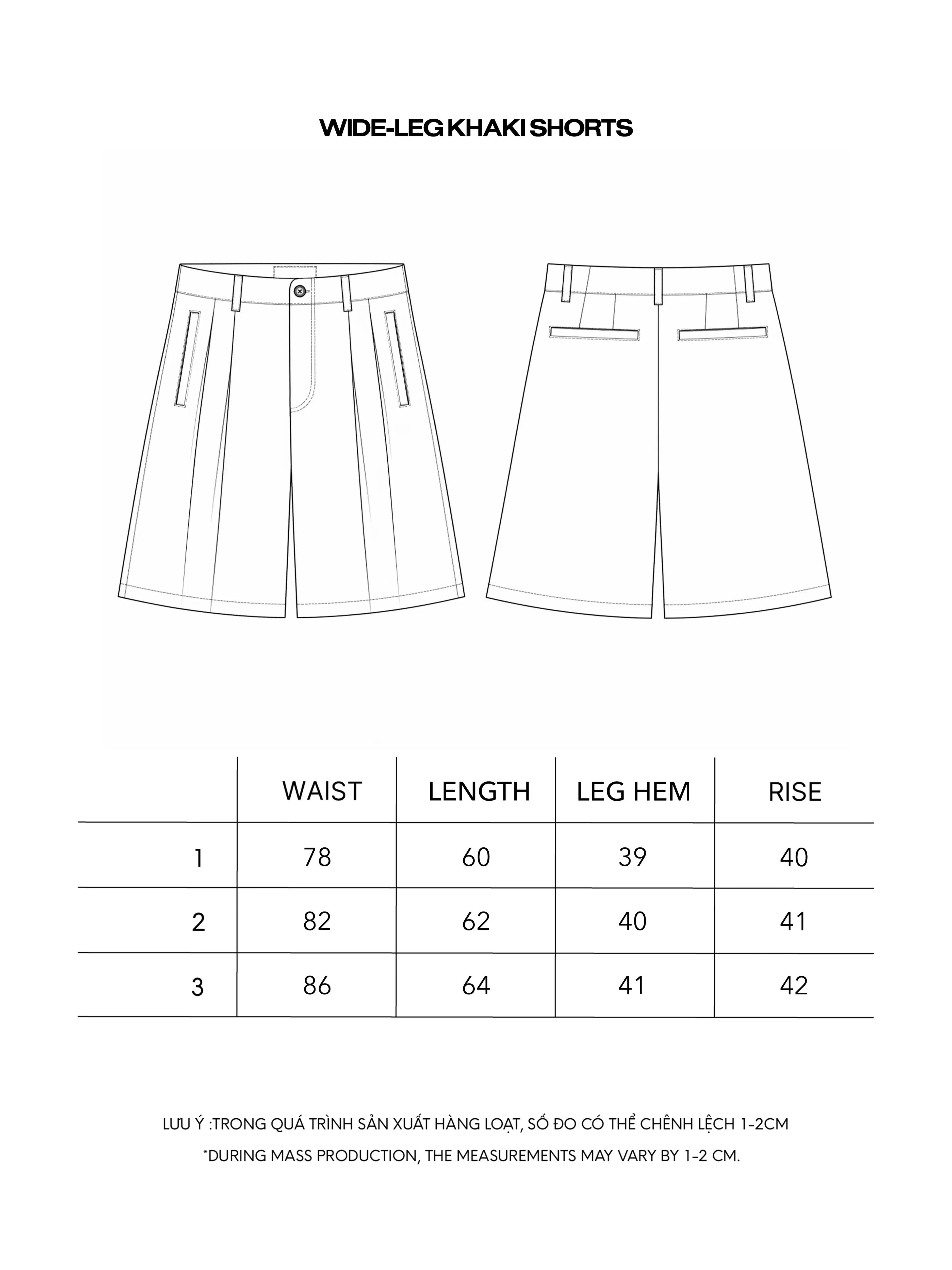 WIDE-LEG KHAKI SHORTS